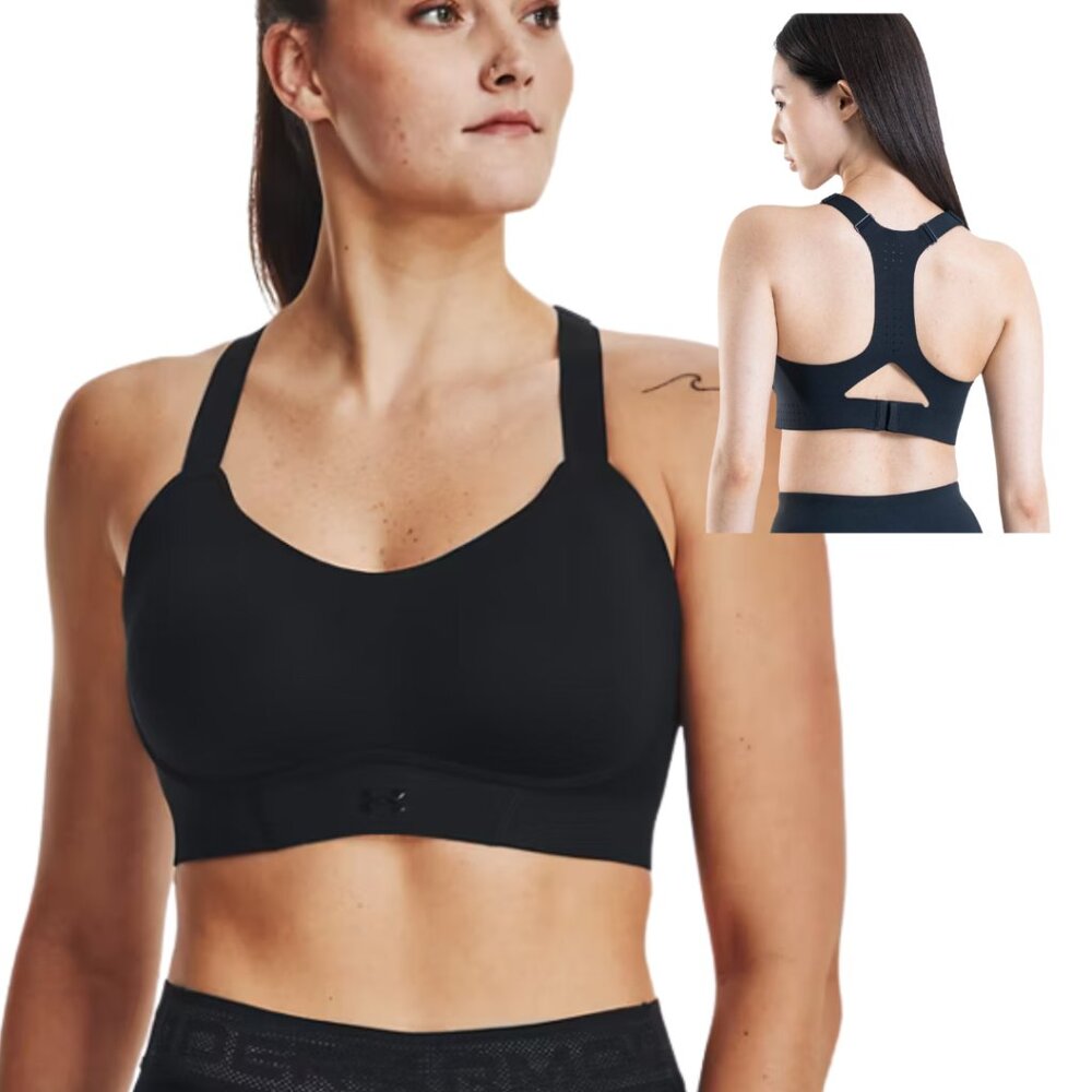 UNDER ARMOUR UA Black High Impact Racerback Sports Bra 34C NWT